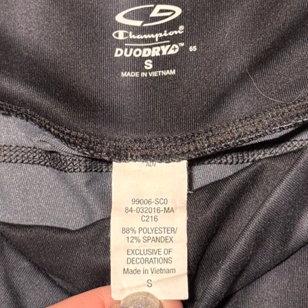 Champion Duo Dry+ Womens Biker Shorts Charcoal Black Space Dye Small - Picture 2 of 3